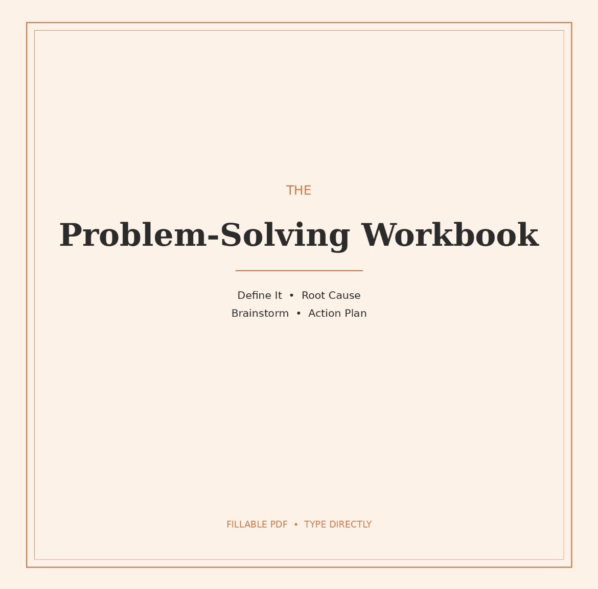 Problem-Solving Workbook (Editable Fillable PDF)