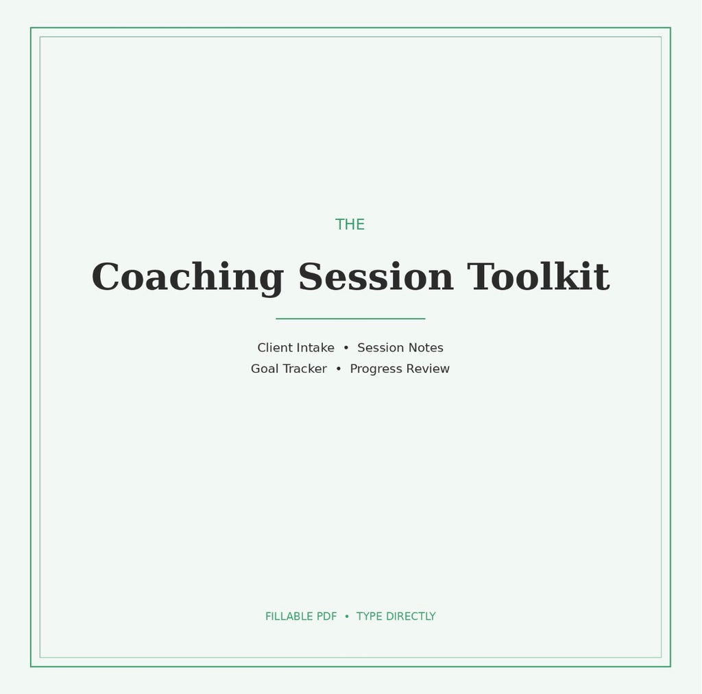 Coaching Session Toolkit (Editable Fillable PDF)