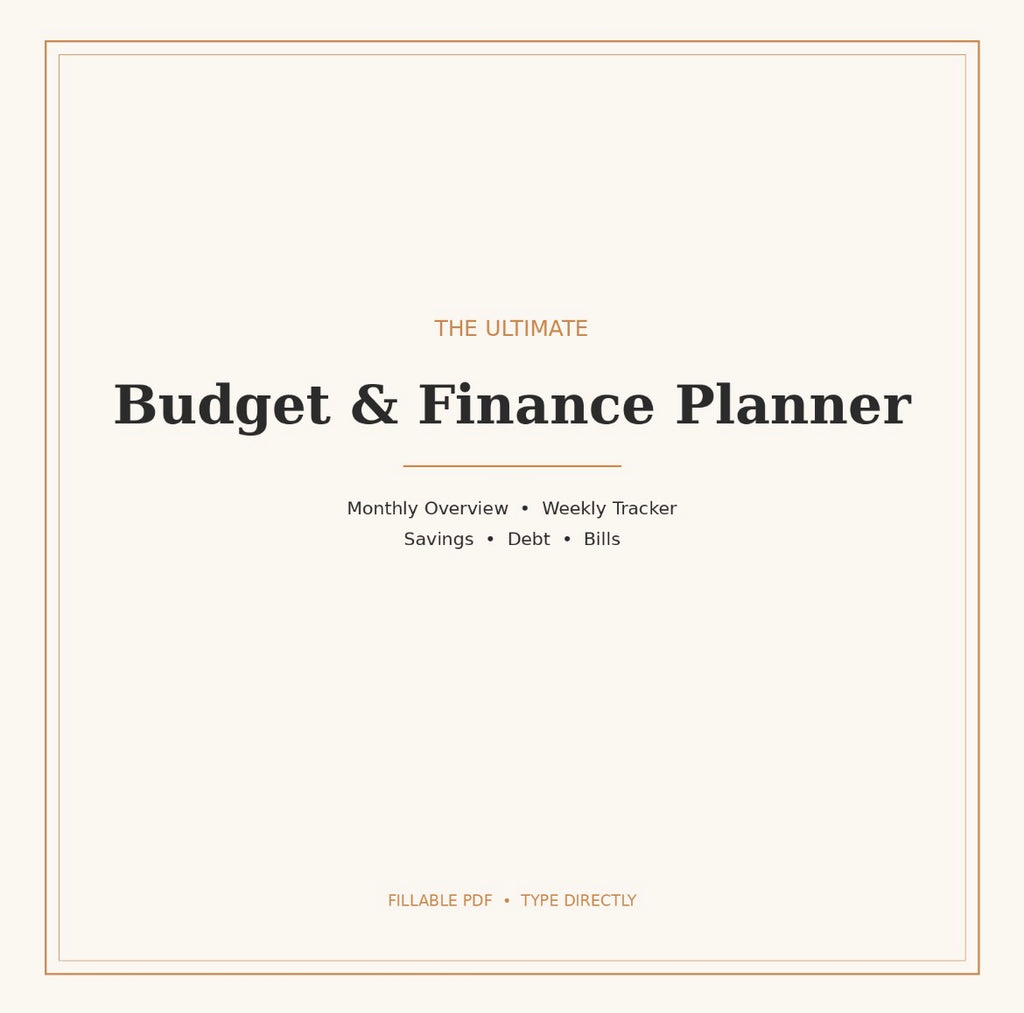 Ultimate Budget & Finance Planner (Editable Fillable PDF)