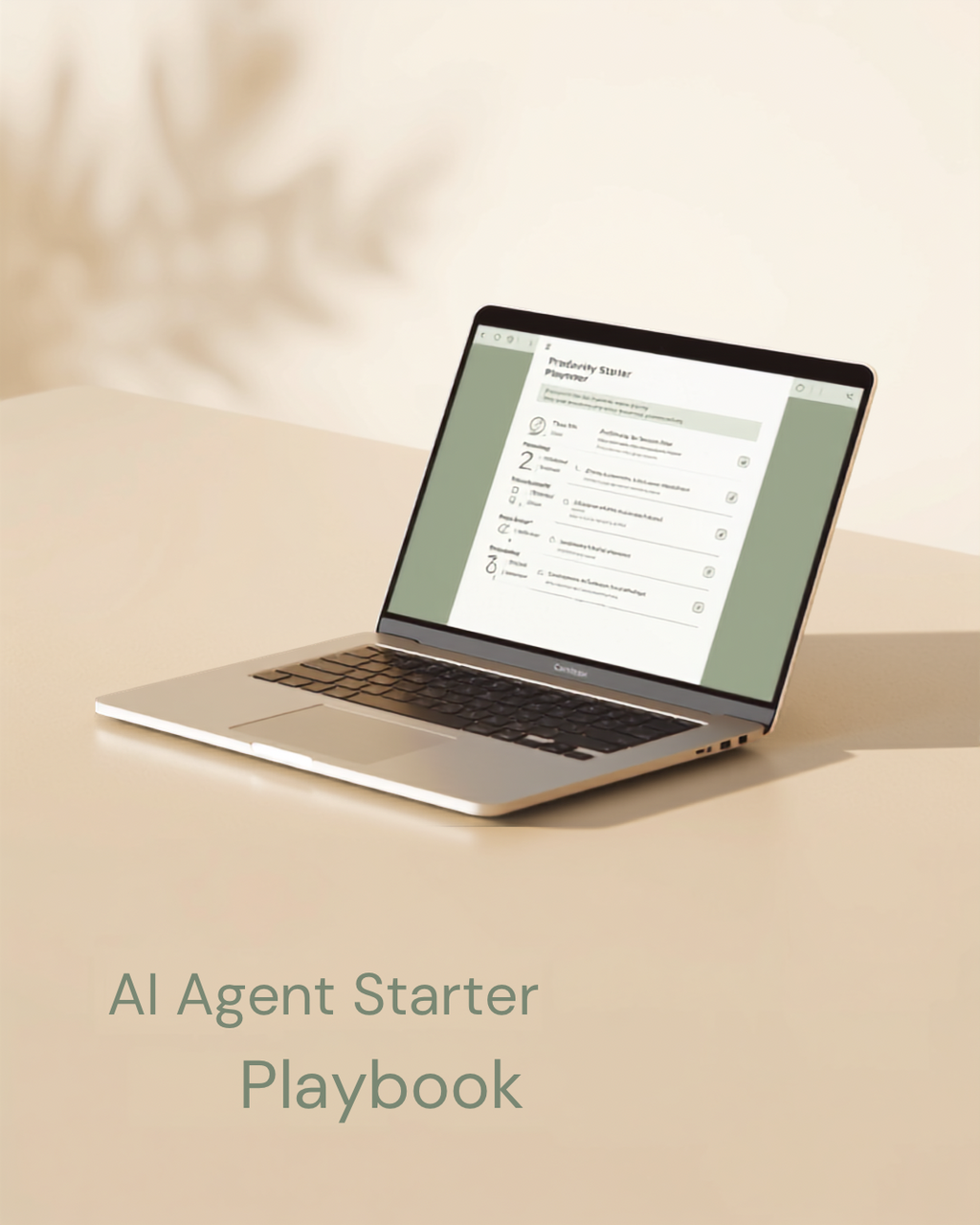 AI Agent Starter Playbook (Editable Fillable PDF)