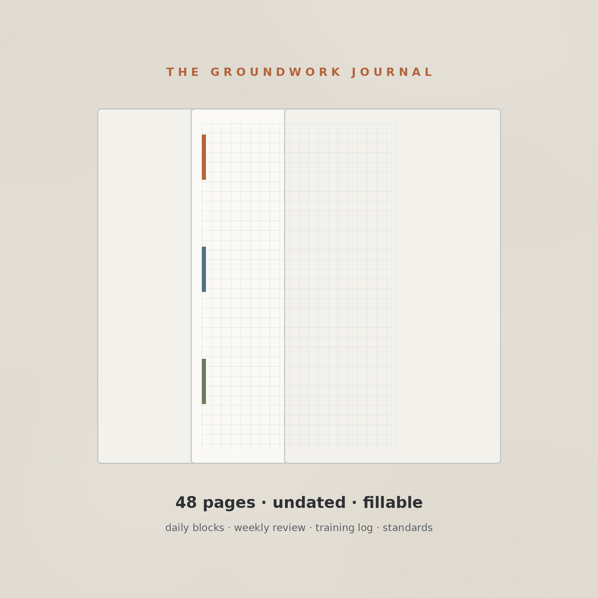 The Groundwork Journal — 48 Page Daily Discipline Journal (Editable Fillable PDF)